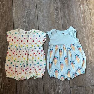 Tea and Primary Girl Rompers